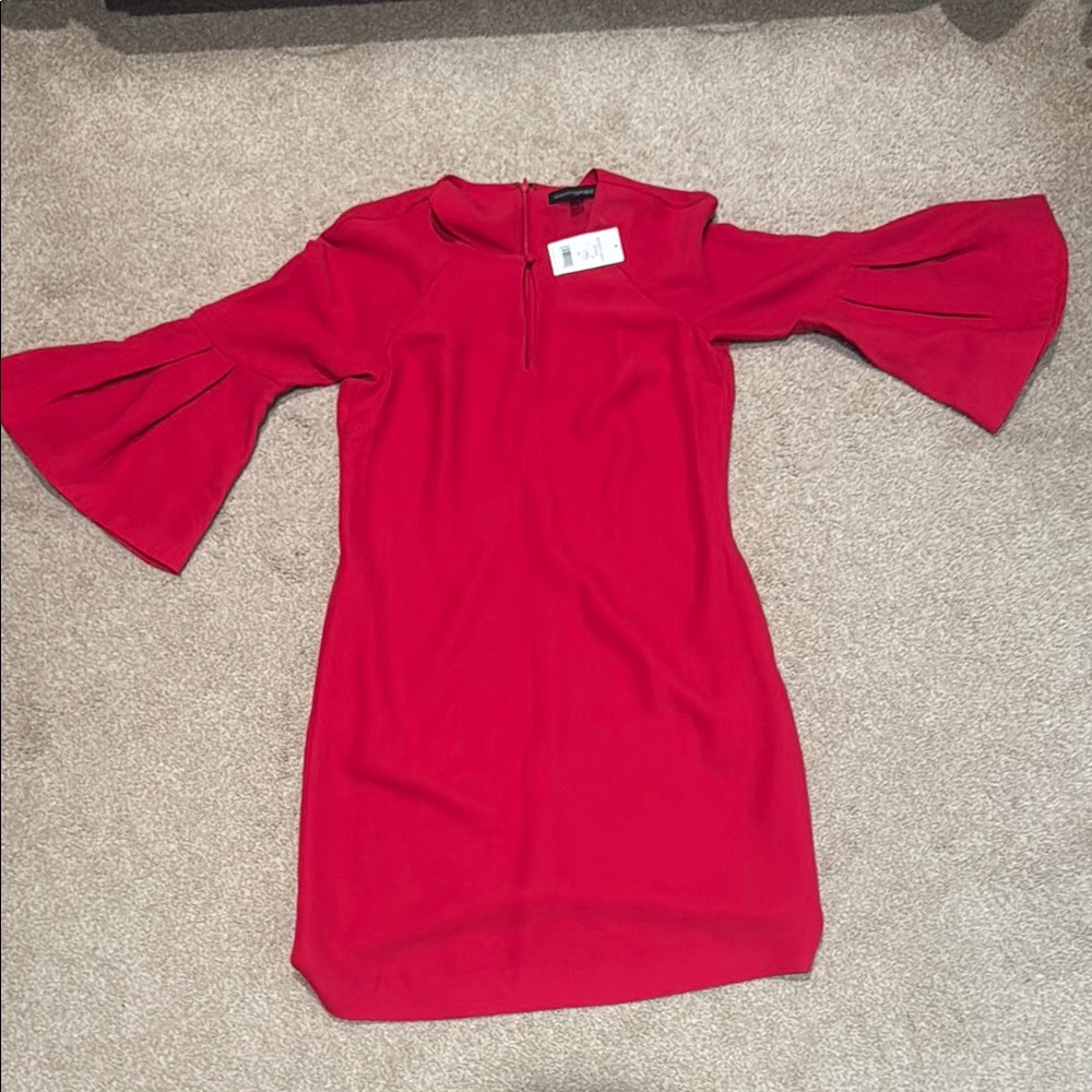 Banana Republic Red Sheath Dress with Bell Sleeves